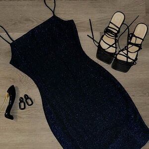 Elegant Black Glitter Dress